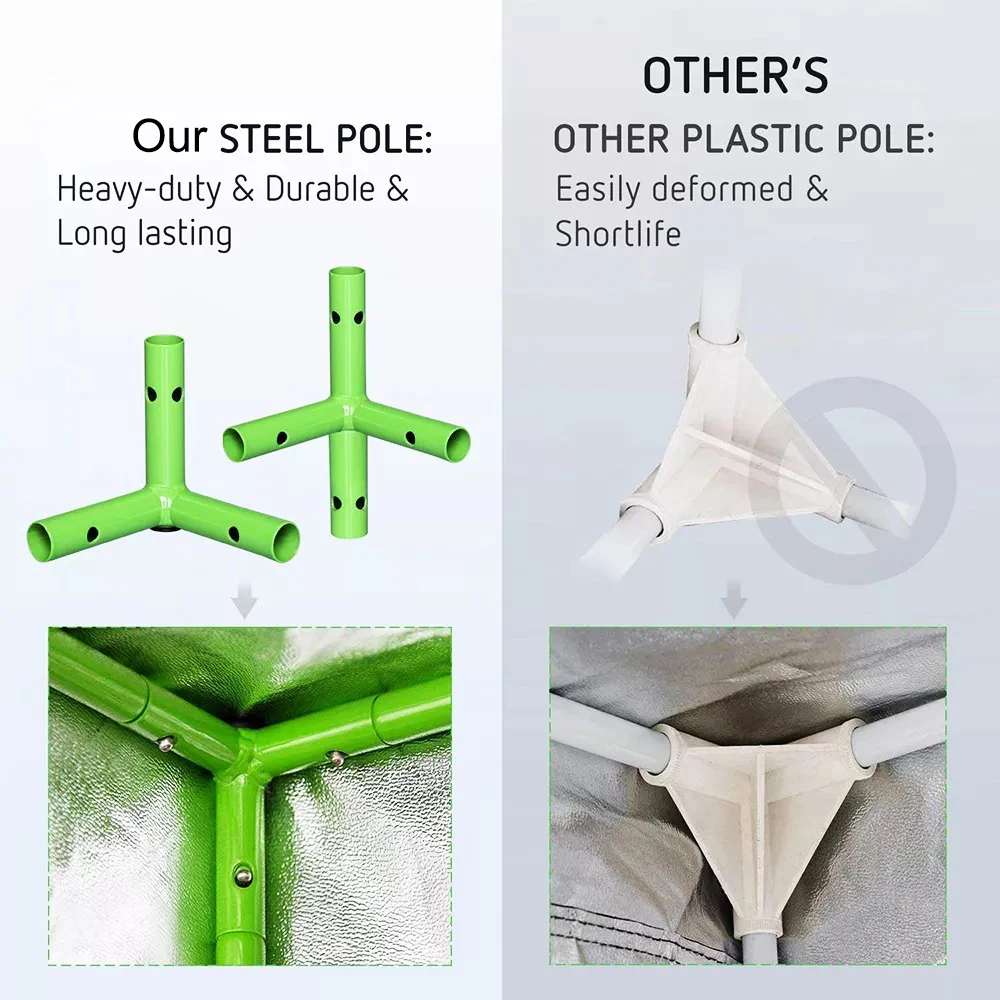 600D Mylar Oxford Cloth 10x5x7 Feet Hydroponic Greenhouse Grow Box 300x150x200cm Indoor Complete Grow Tent