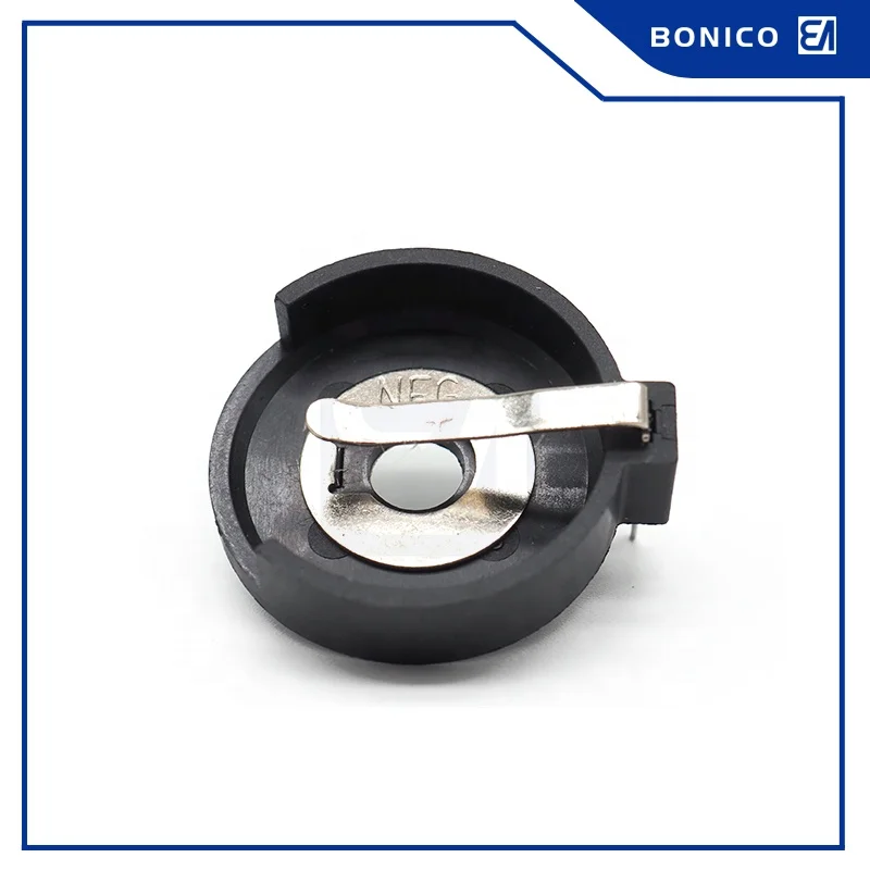 Nickel Plated THM/DIP  CR24777 Holder With PC Pin Battery Contact Connector