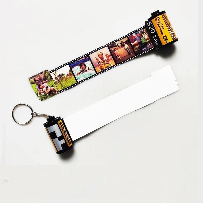 Blank Loving Memory Film Keychain 30 Photos Sublimation Memory Keychains Blanks PET Camera Roll Gift Anniversary gifts