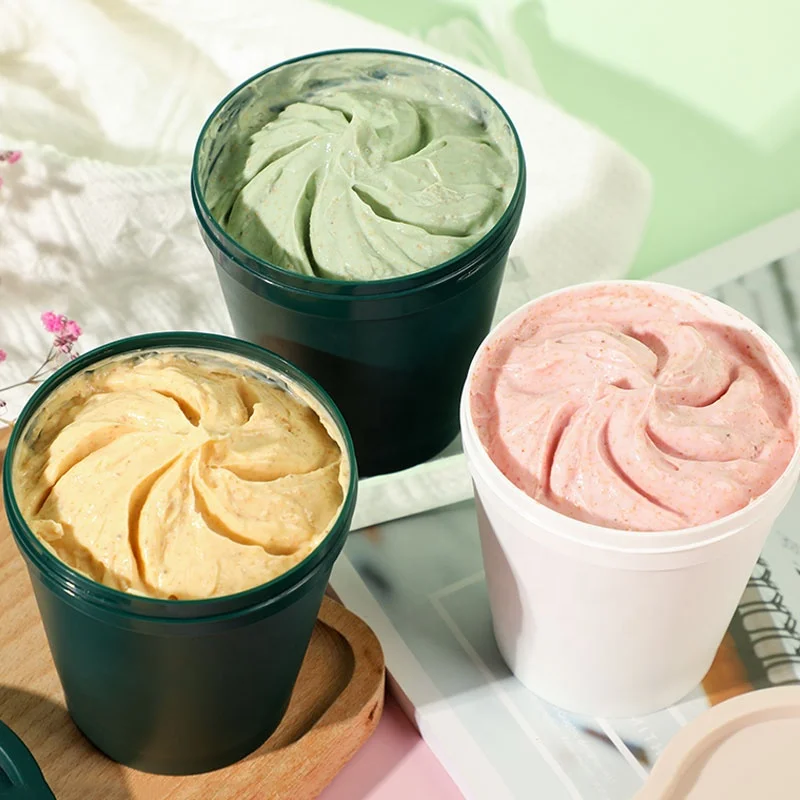 Оптовая продажа, частная торговая марка, натуральный органический веганский скраб для лица, отбеливающий увлажняющий отшелушивающий мороженое, скраб для лица и тела