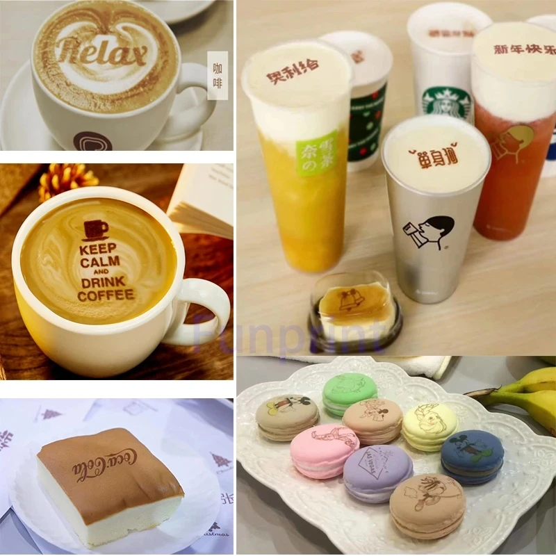 Mini Coffee Printer Automatic 3d Latte Machine DIY Printing Photo printer On Food like Cake Bread Coffee 20X20cm Print