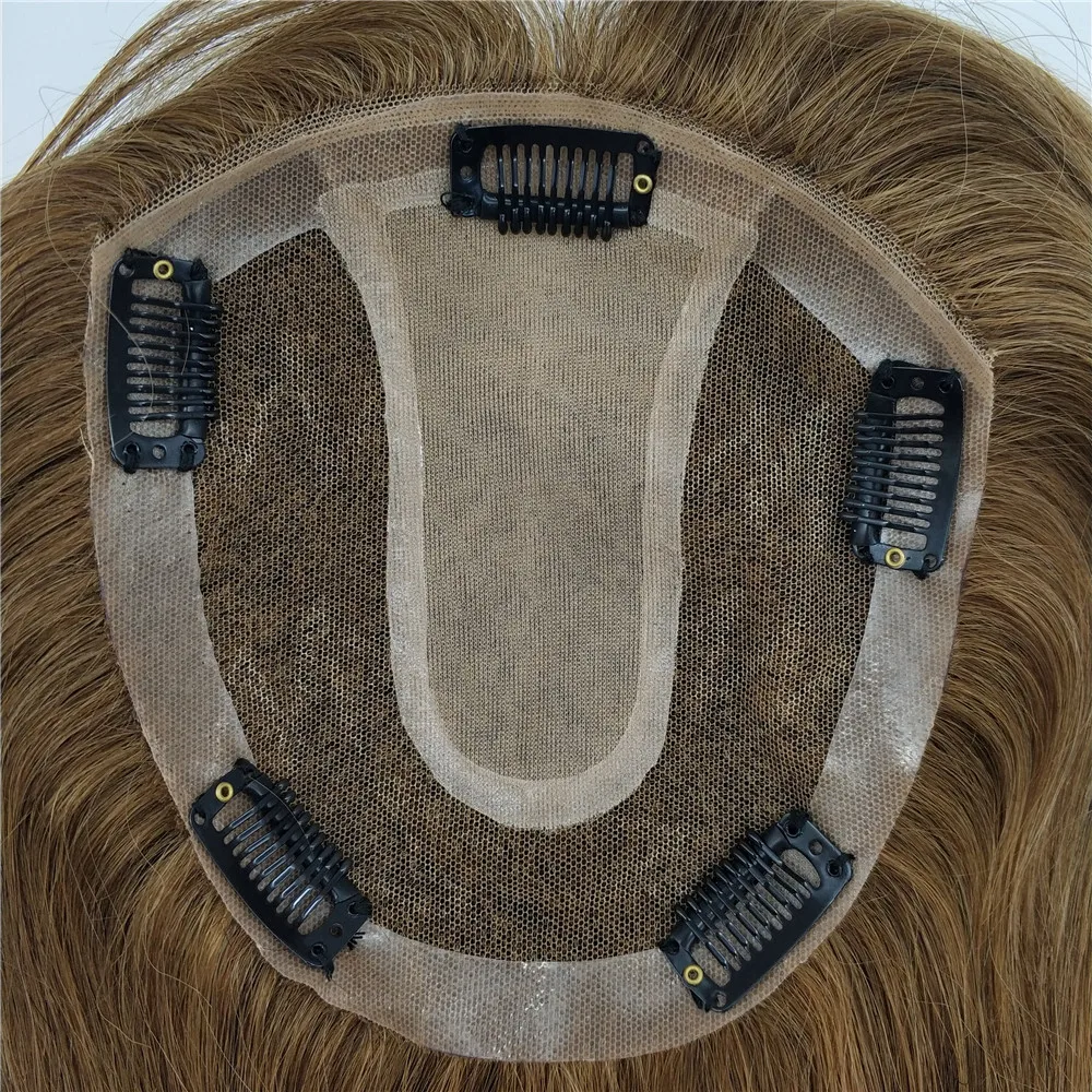 Evermagic, индивидуальный цветной Шелковый топ с кружевными зажимами на застежке, женский парик из человеческих волос