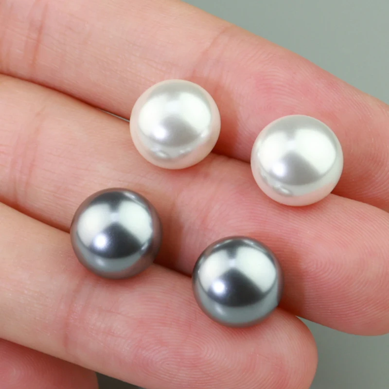 Elegant and minimalist style with imitation pearl resin ear clips charming pearls for jewelry making