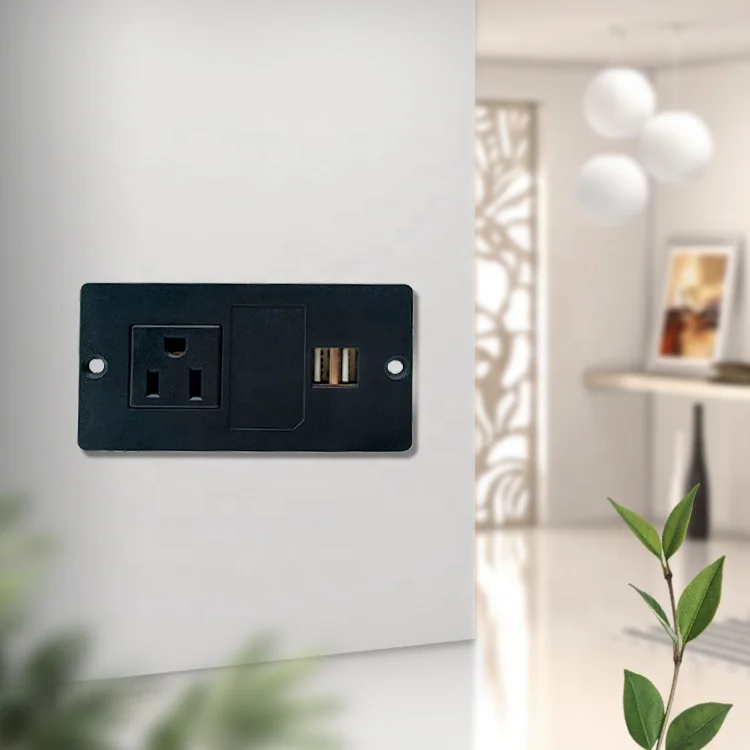 Power Socket USB Charging Port French Standard Grounding White 220V-250V