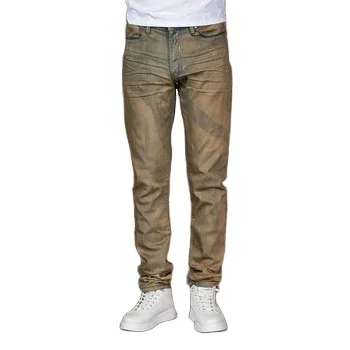 Wangsheng Garments New Arrival Vintage Skinny Flared Customize Logo Men Distressed Denim Jeans skinny long jeans men