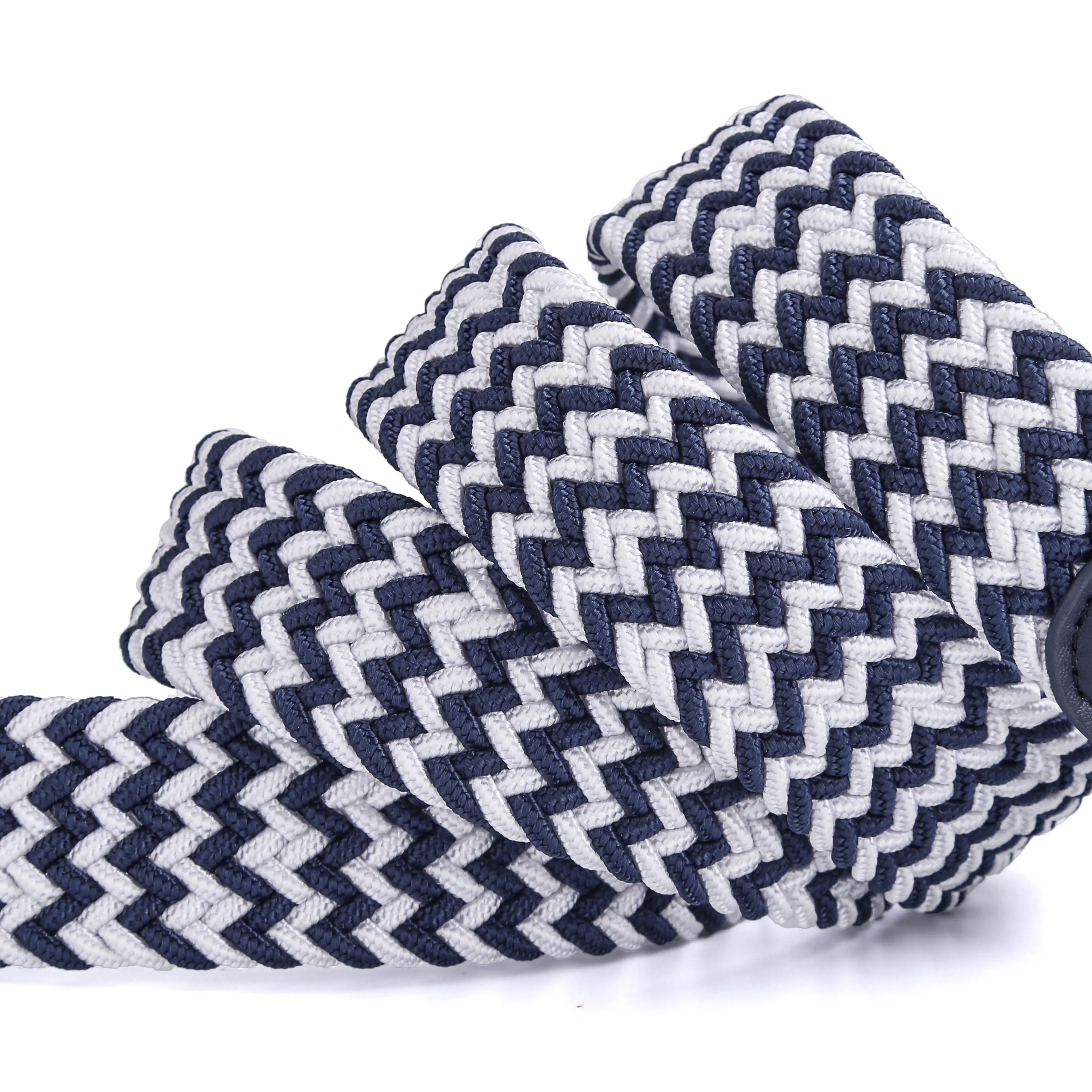 OEM ODM Multi-color Stretch Women and Men Polyester Adjustable Casual Weave Braided Golf Elastic Belts With Zinc Alloy Buckle