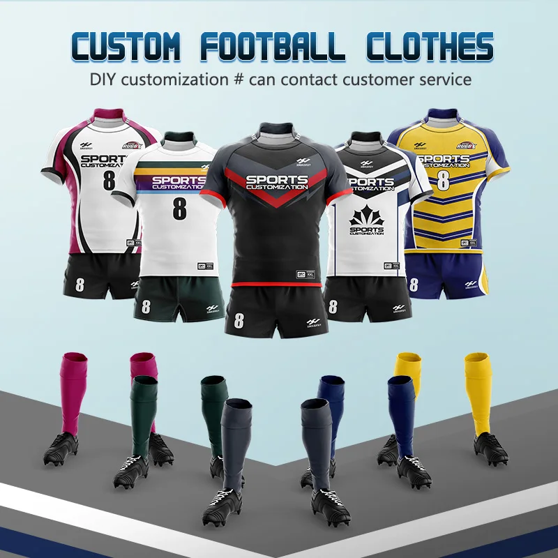 rugby jersey breathable and quick-drying rugby jersey training and competition rugby jersey