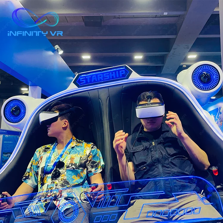 Virtual Reality 9D 2 Seats 360 Degree Rotating 9d VR Cinema Virtual Reality 3D Videos VR Arcade Game Machine Wholesale VR
