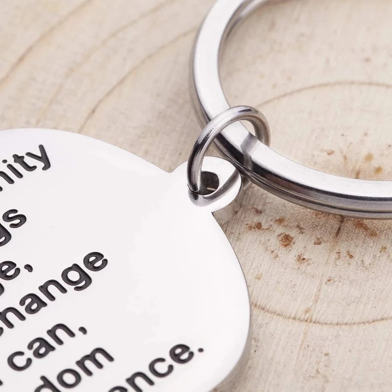 Encouragement Gifts Keychains for Men Women Inspirational Gifts for Him Her Birthday Religious Jewelry Keyring Serenity Prayer