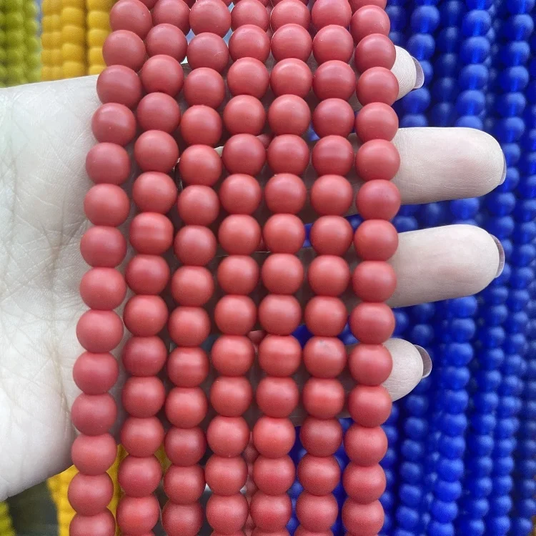 hot sell 8mm Matte round shape glass Loose Beads for Jewelry Making Accessories