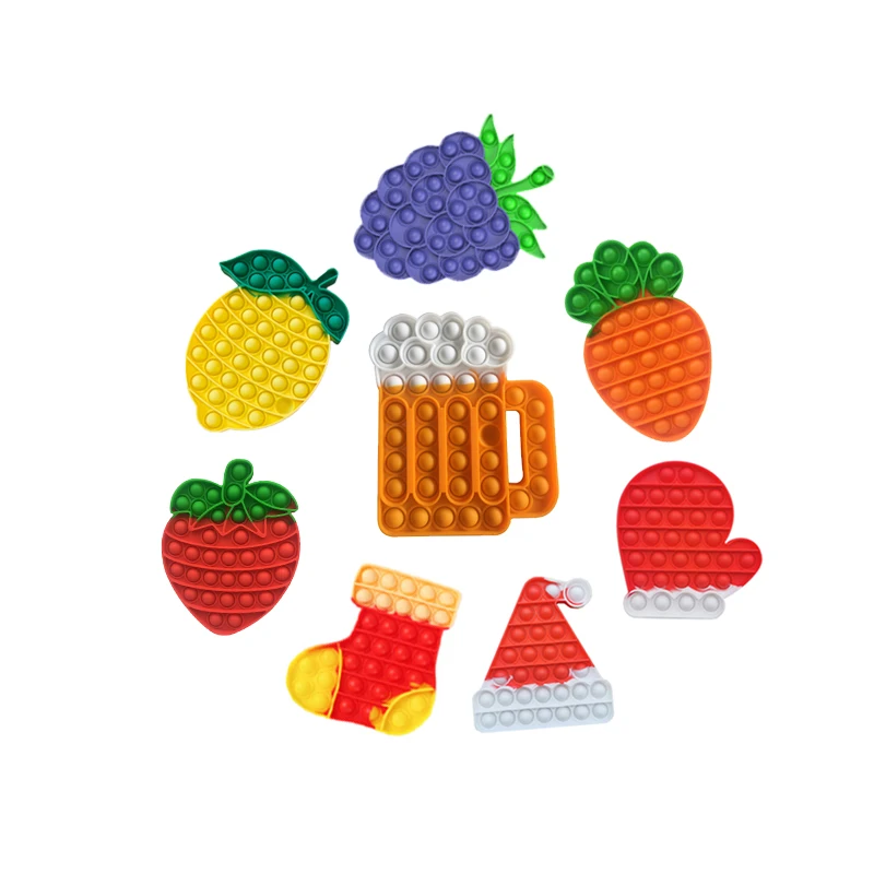 2021 New Silicone Push Bubble Popper Fidget Toy Austim Special Needs Christmas Sensory Fidget Toys Pack Set