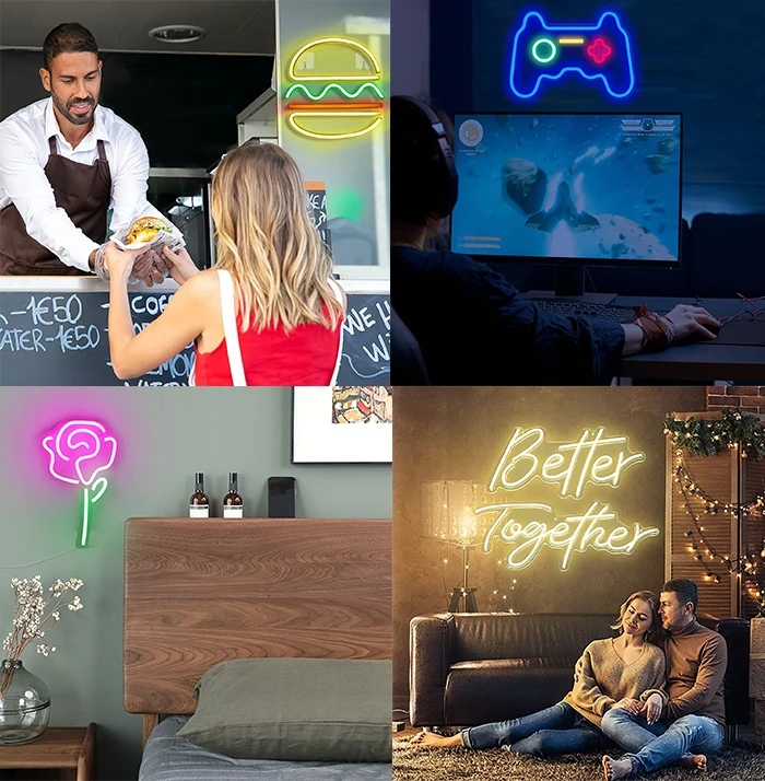 Manufacturer Dropshipping Wedding Bar Home Decor Custom Light Letters Neon Led Illuminated Sign