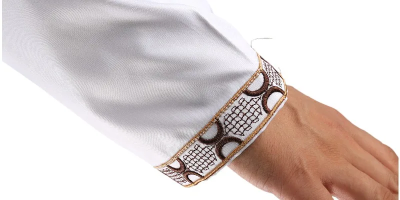 2022 New Qatar Dubai Embroidered Muslim Robe Zipper Version Leader Floret Arab Men Abaya Wholesale Custom