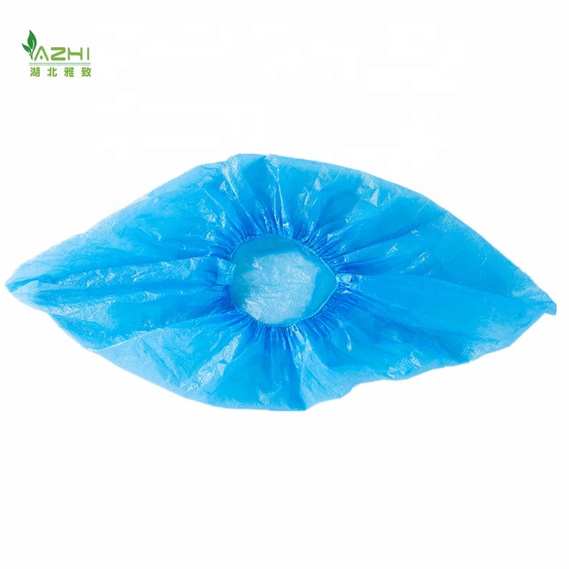Disposable plastic rain cover for shoes non woven half shoe cover blue PE waterproof boot covers