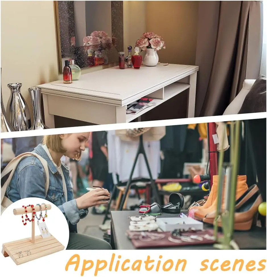 4-Slot Wood Earring Card Holder Bracelet Display Holder Retail Jewelry Display