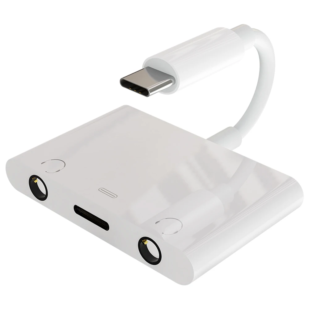 3 in 1 Type C to Dual 3.5mm Type C Sound Card Audio Adapter