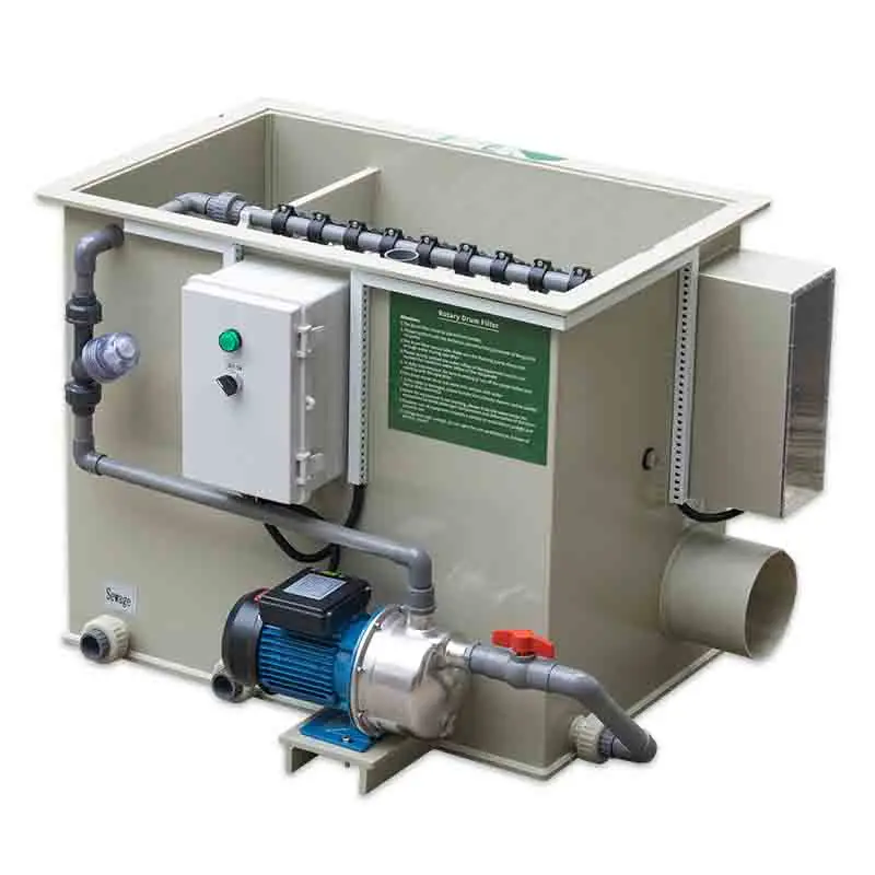 QihangRAS aquaculture ras fish pond micro drum filter 30m3/h wholesale rotary drum filter for koi pond 8000 gallon