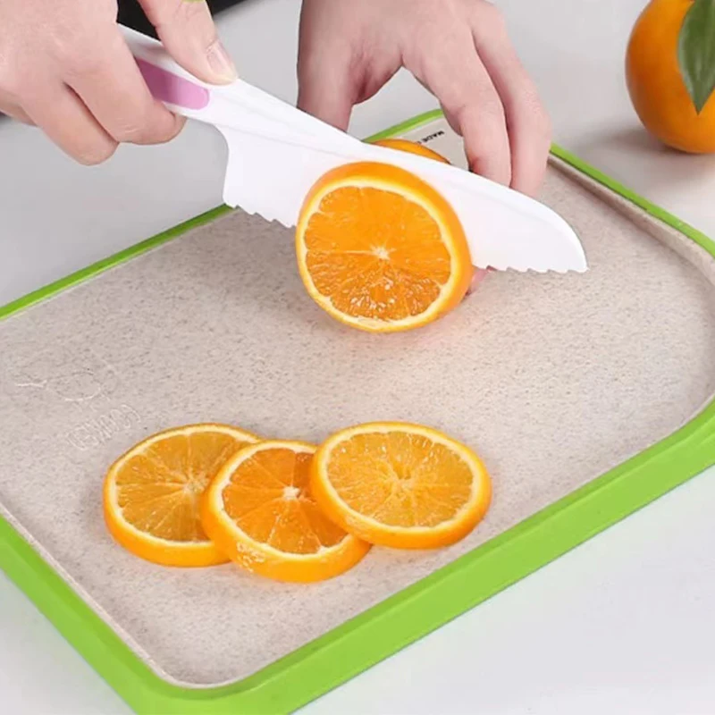 BPA free Kitchen Cake Knife Kids Gift 3PCS Plastic Safe Knife Set For Child For Cutting Fruit Vegetables
