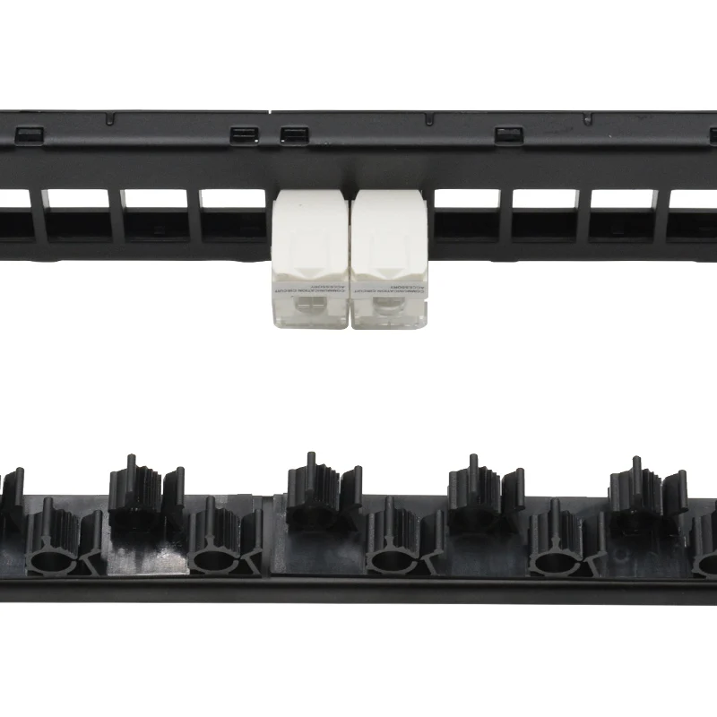 19 inch 1U 24 port RJ45  empty  patch panel with cable management back bar