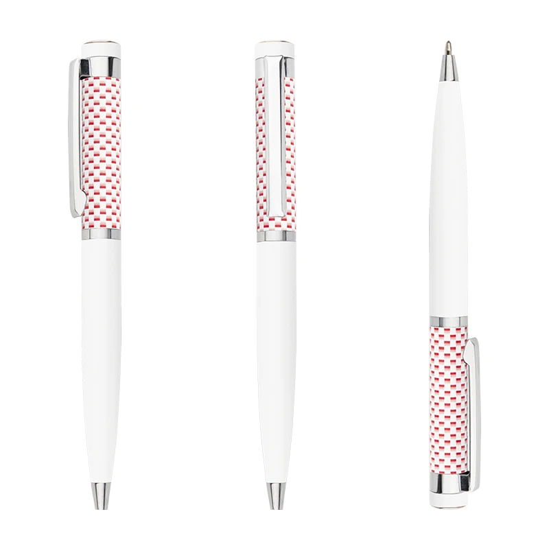 High Quality Custom Logo Gred Relief Checker Board Lattice Rollerball Ballpoint Pen