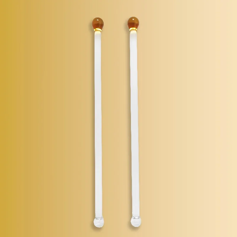 Eco-Friendly Product Colorful High borosilicate Glass Stirring Rod with Cute Bear Muddler with Round End for Milk and Wine