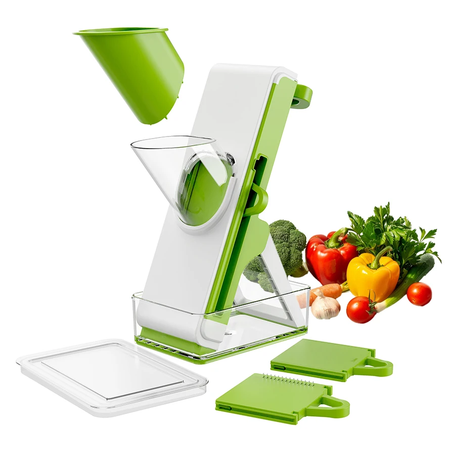 Super Mandoline Slicer Wholesale Wide Fruit & Vegetable Chopper Cutter with 4 Japanese Stainless Steel Blades