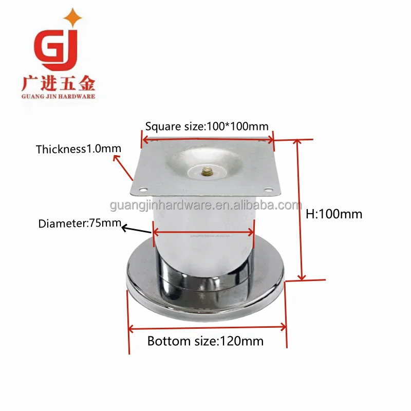 GJ-021 Big round tube hot sale modern style ready to ship metal funiture patas de sofa and patas para camas