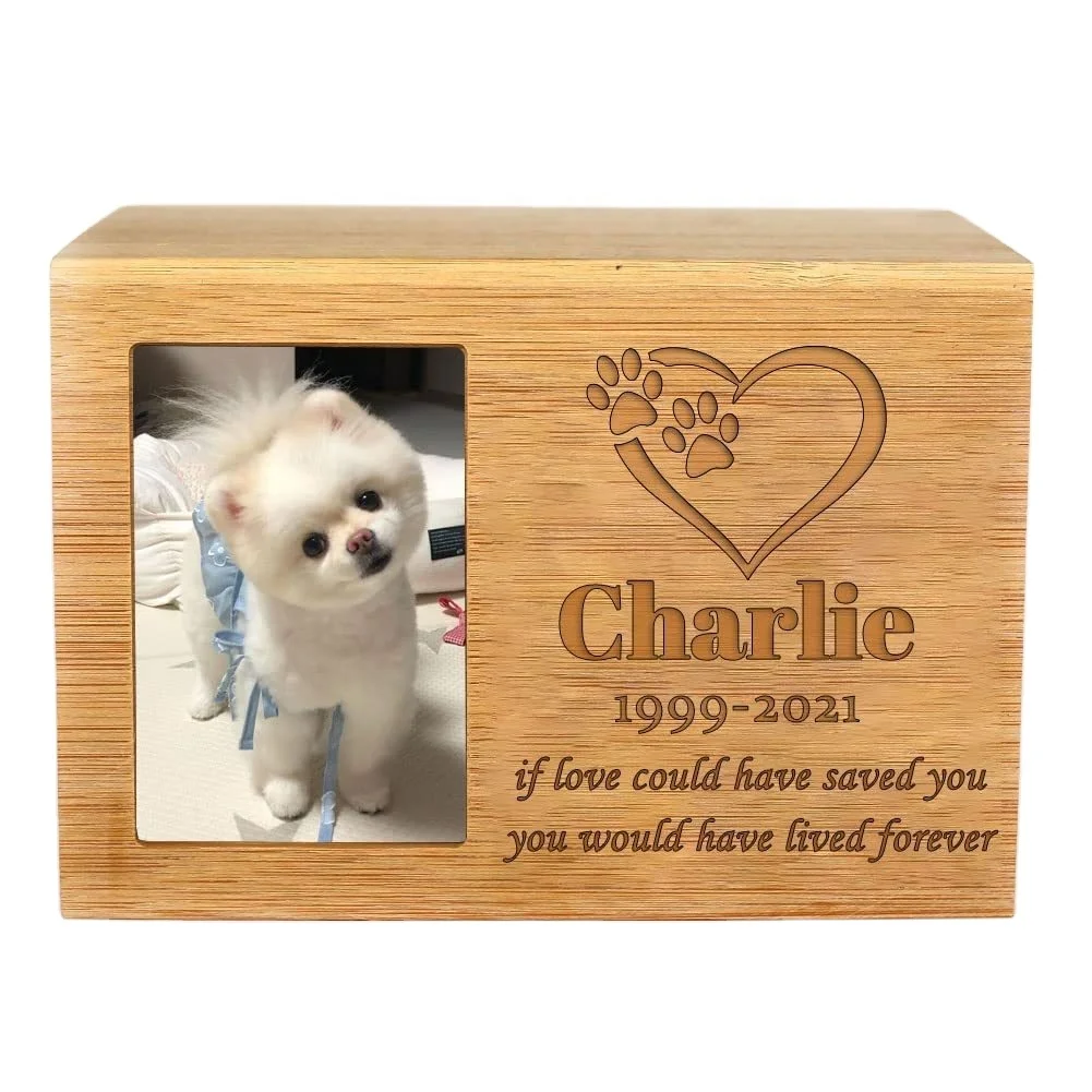 Dog Cat Pet Casket Animal Coffin Box Wooden Pet Cremation Urns