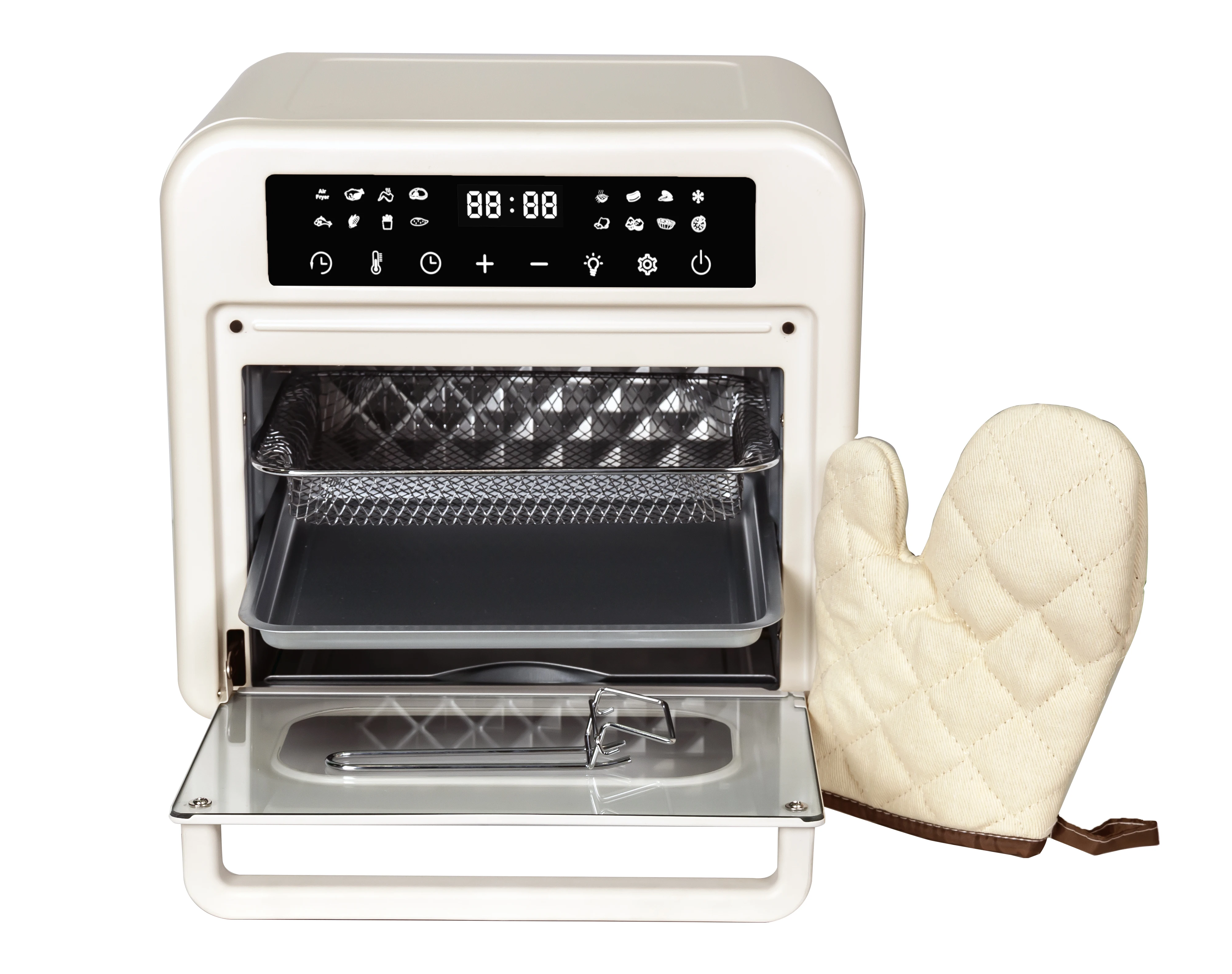 Factory Custom Multifunctional Home Appliance Stainless Steel LED Digital Air Fryer Oven with Aluminum Housing