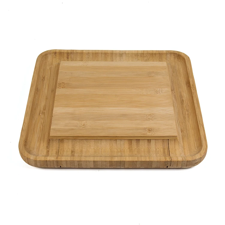 Пользовательский измельчитель колбасы, Сервировочные ящики, Бамбуковая тарелка, разделочные доски для сыра, подарочный набор с подносом для ножей и столовых приборов