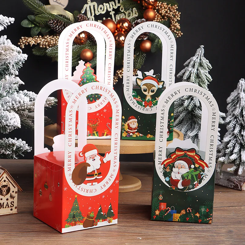 Wholesale Cheap Christmas Apple Packaging Paper Box Luxury Handheld Christmas Gift Box