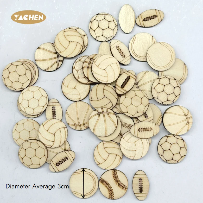 YACHEN New Style Confetti Natural Wood Color Wooden Pieces Party Decoration Wooden Ball Sports Events Confetti