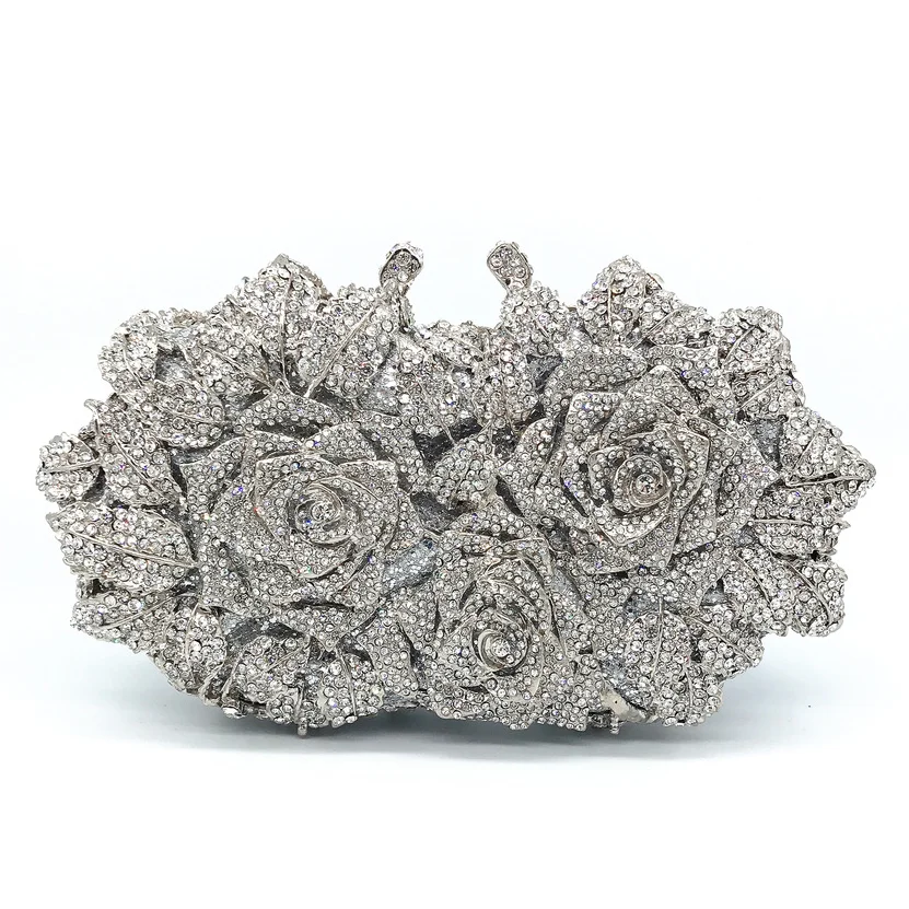 Luxury rhinestone bridal clutch purse crystal wedding clutch evening bags