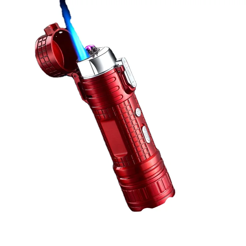 Multifunctional double arc torch blue flame lighter usb rechargeable flashlight lighter