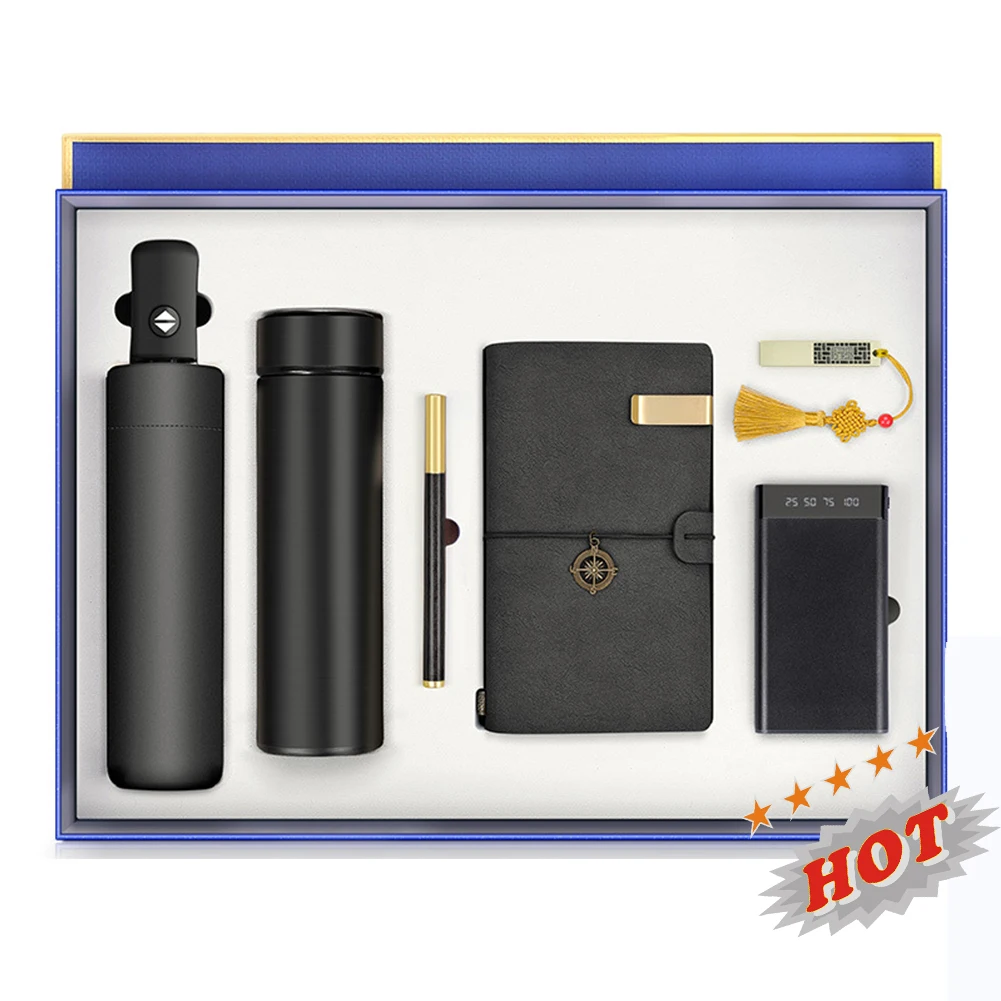 Customized Logo Corporate Souvenir Gift Items Promotional Notebook Thermos Usb Set Business Gift Set