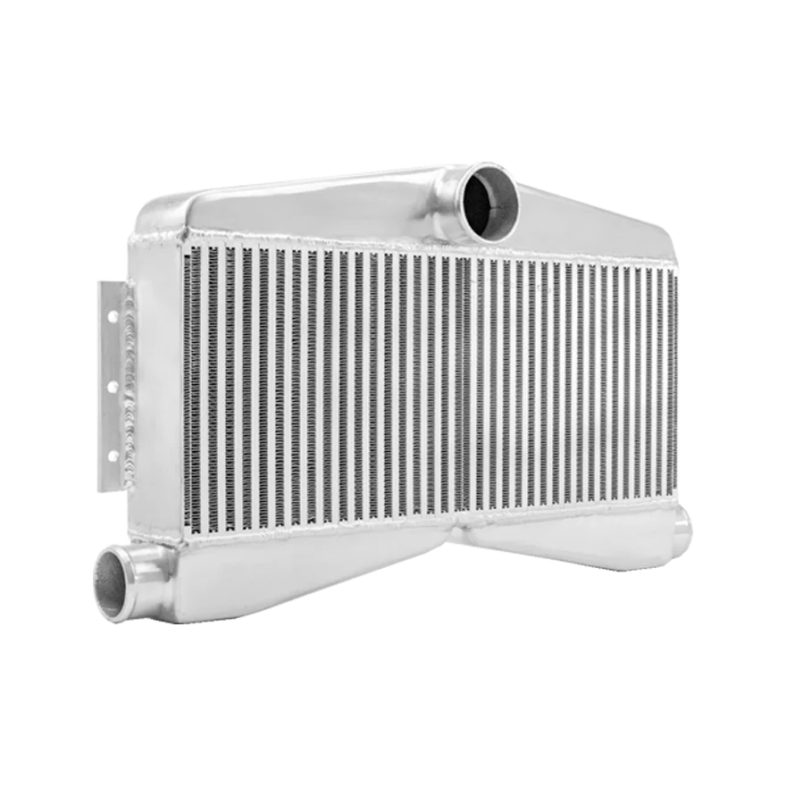 All aluminum tube fin for Mustang Camaro 2in 1out intercooler twin turbo
