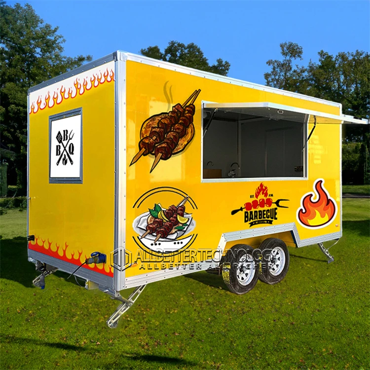 Allbetter USA Europe Most Fashionable Food Trailer Fast Food Truck With COC CE Mobile Bar Ice Cream Cart Coffee Trailer