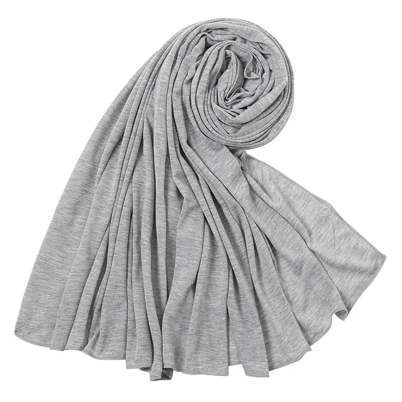 180*80cm Premium Muslim Cotton Jersey Scarf Stretchy Hijab Plain Wrap Foulard Women Muslim Hijab