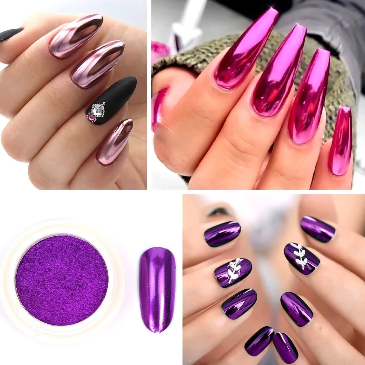 Mirror Nail Powder Pigment Pearl White Nail Art Glitter Dust Chrome Mirror Powder Holographic Decorations For Nails