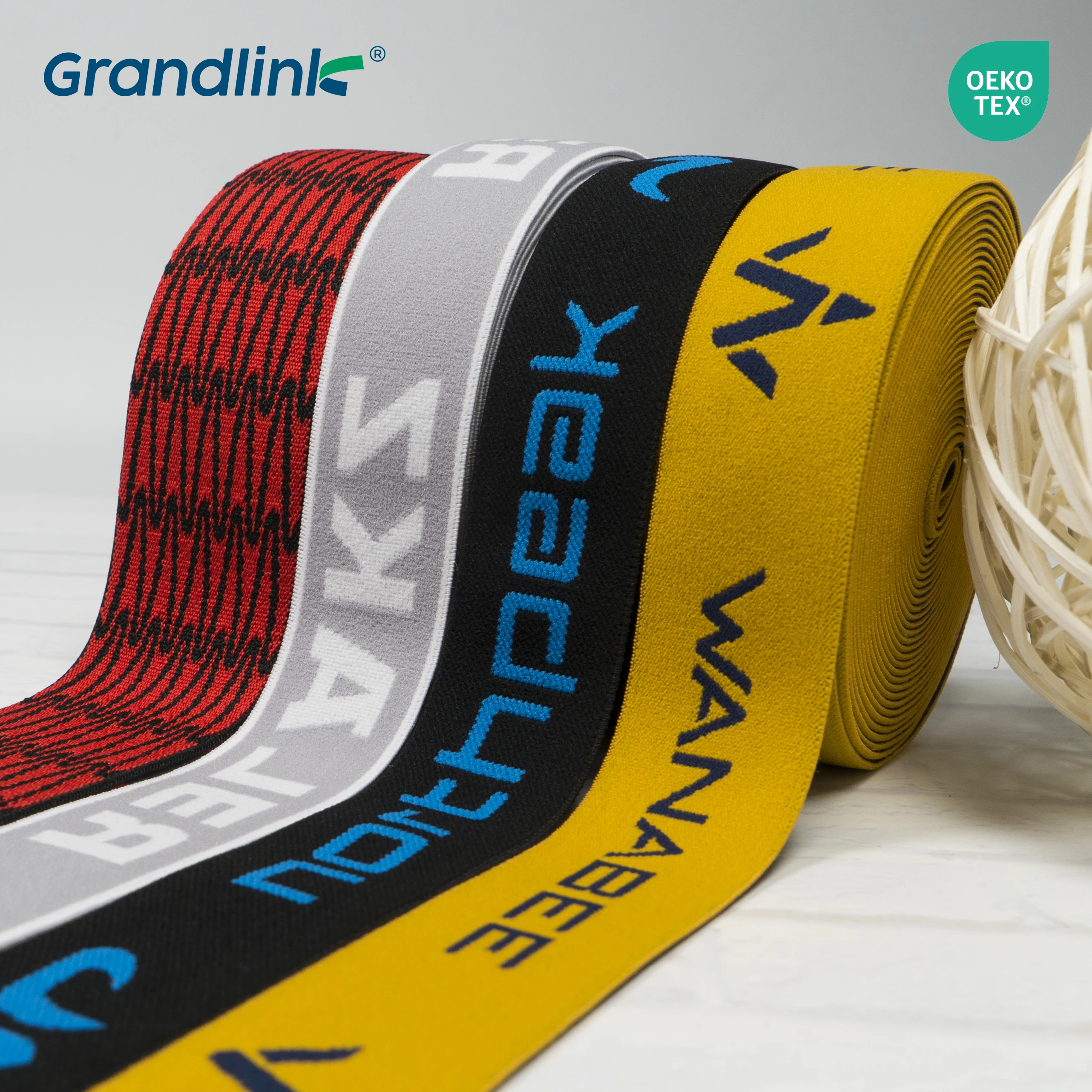 clothing accessory jacquard elastic waistband bands rope webbing underwear 2 inch nylon webbing OEKO