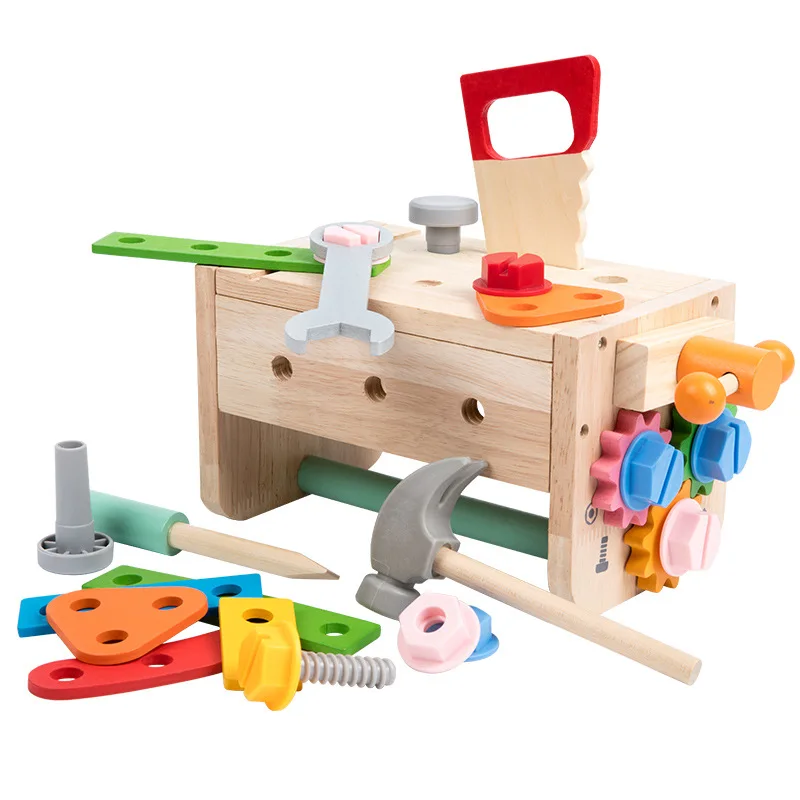 Hot Selling Pretend Play Set Montessori Multifunction Assembly Kits Wooden Toolbox for kids