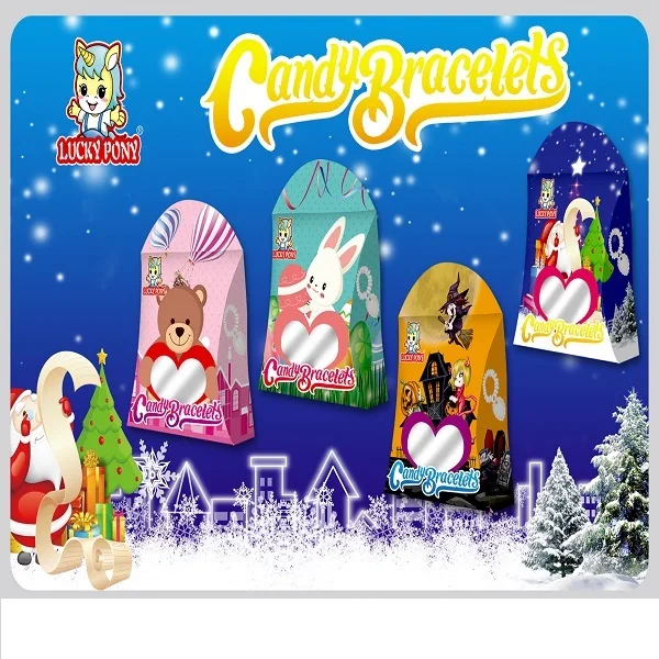 candy bracelets with Individually Wrapped Dextrose candy necklace with colorful bead fruity  19g/pc 100pcs/bag OEM AVAILABLE