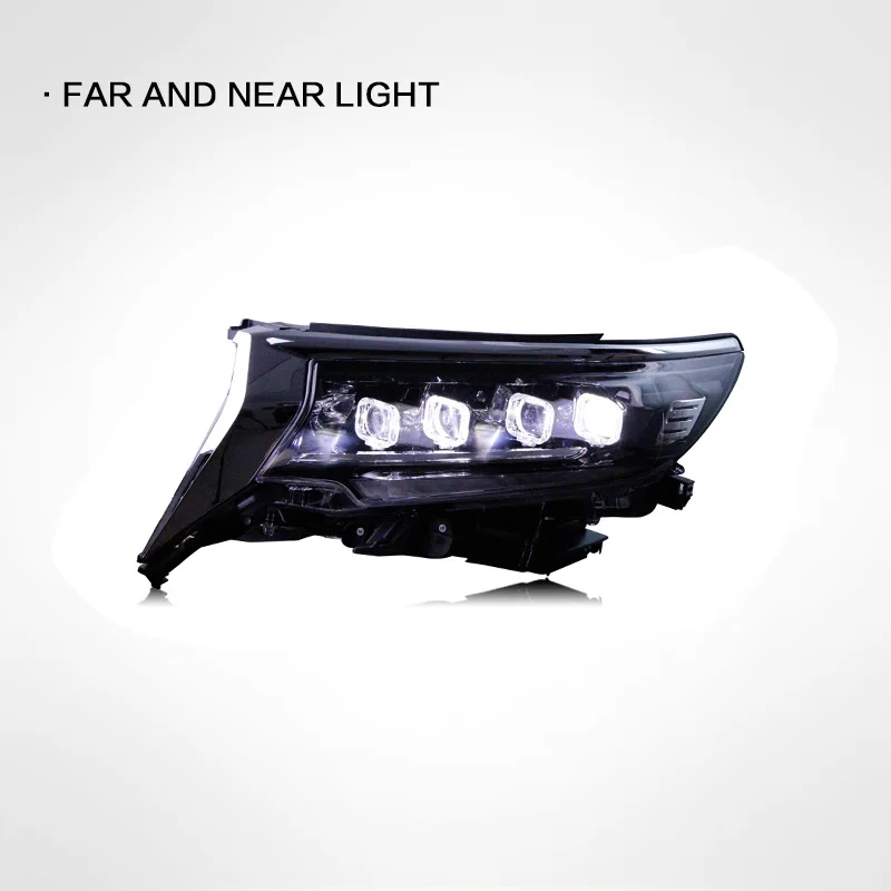 LINK-TO Suitable For 2018-2019 Toyota Prado Headlight Assembly Modification LED Lens Daytime Running Light Turn Signal Bugatti