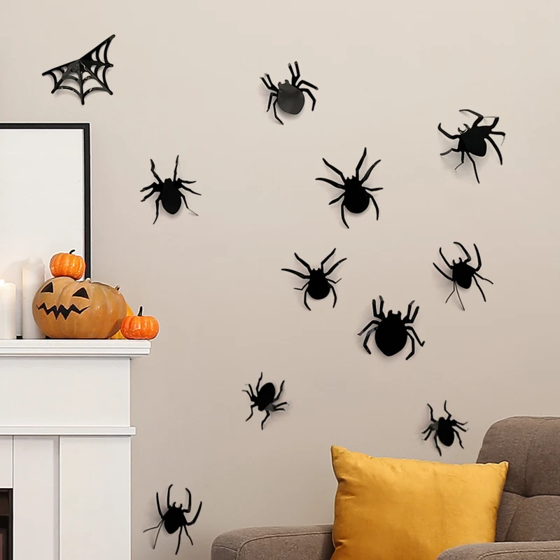 Hot Push 3D Stereo Halloween Bat Spider Amazon Cross Border PVC Sticker Foreign Trade Festival Party Floor Wall Sticker