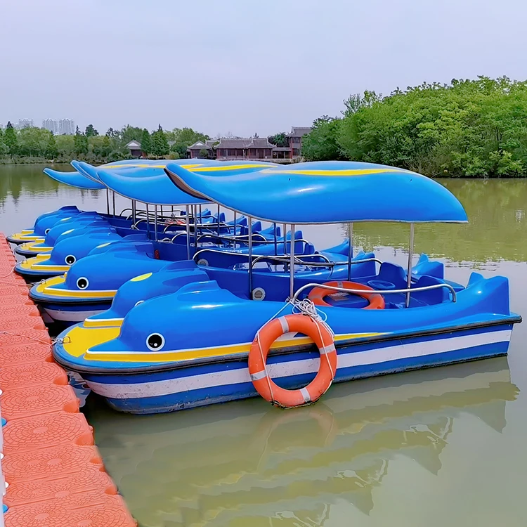 Water Play Equipment 6 Seats Fiberglass Automatic Drainage Dolphin Electric Inboard Motor Boat