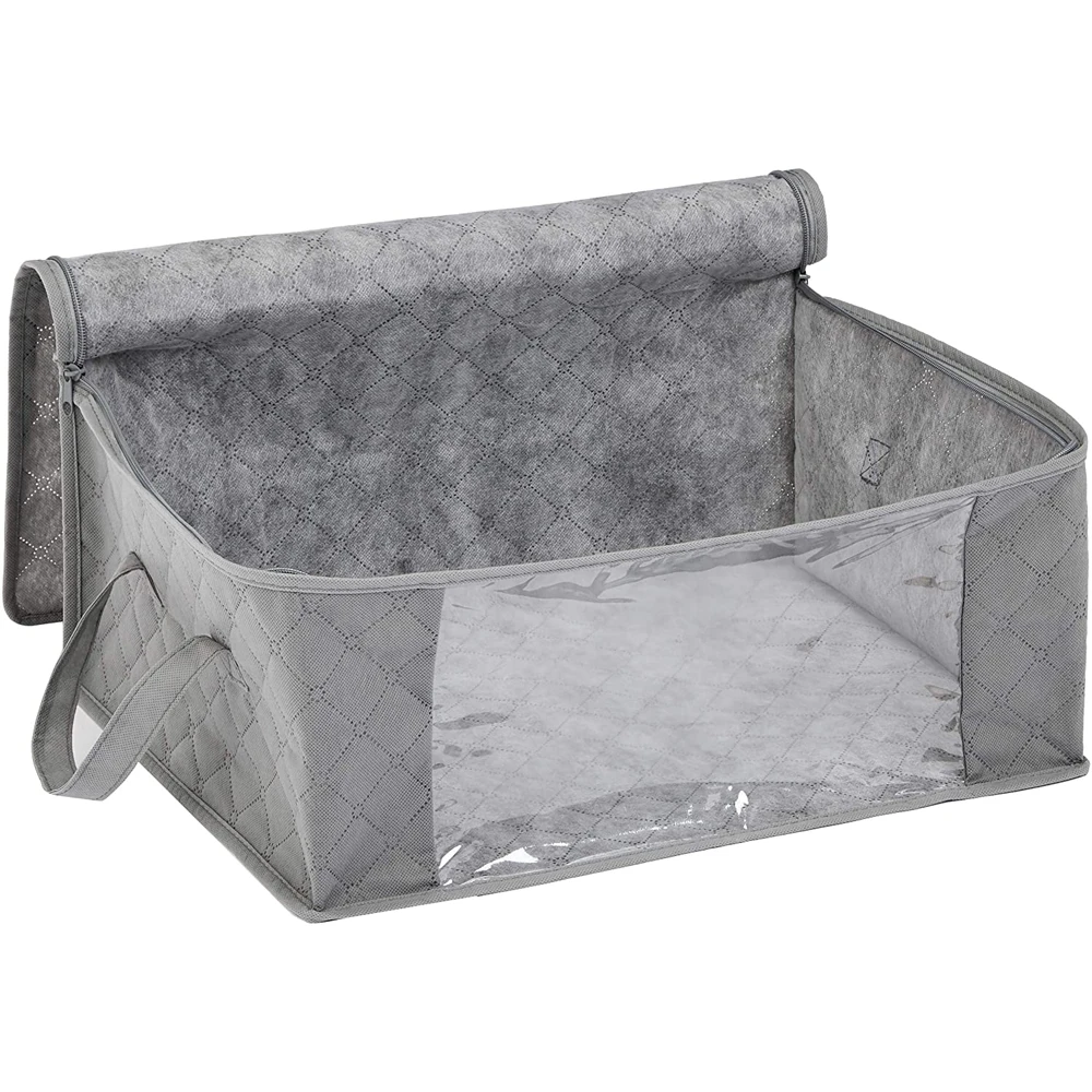 Foldable Storage Bag Organizers, Large Clear Window & Carry Handles, underbed storage bags