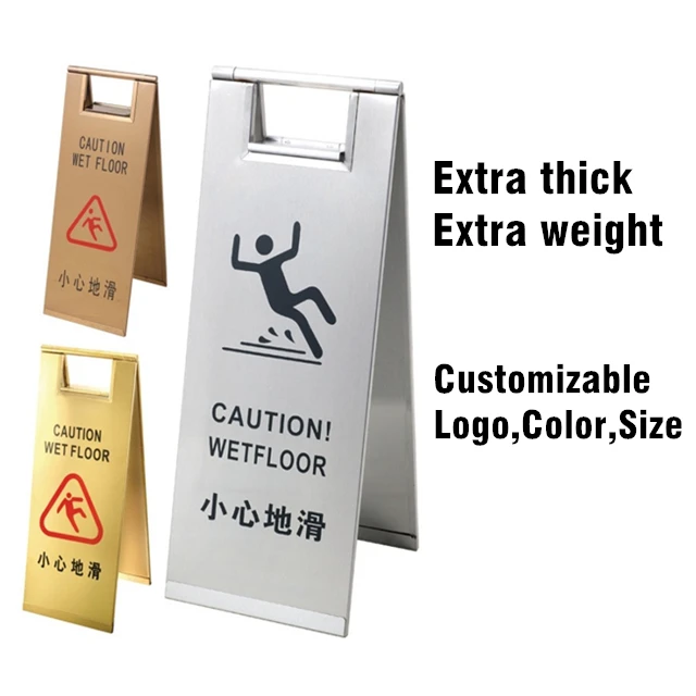 
Stainless steel Folding Caution Wet Floor Sigan Stand Hotel Indoor / Outdoor Used 