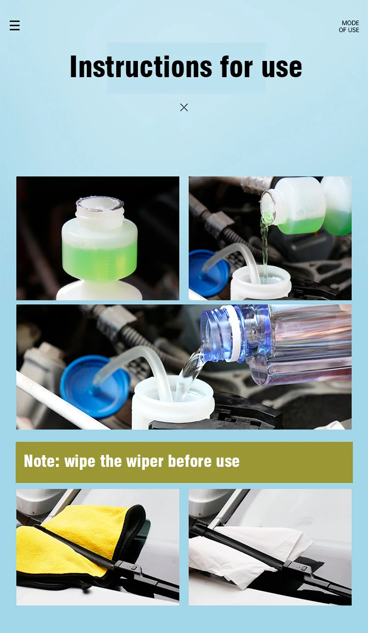 Car Care Products Windscreen Wiper Washer Glass Cleaner Fluid Winter Car Cleaning liquid