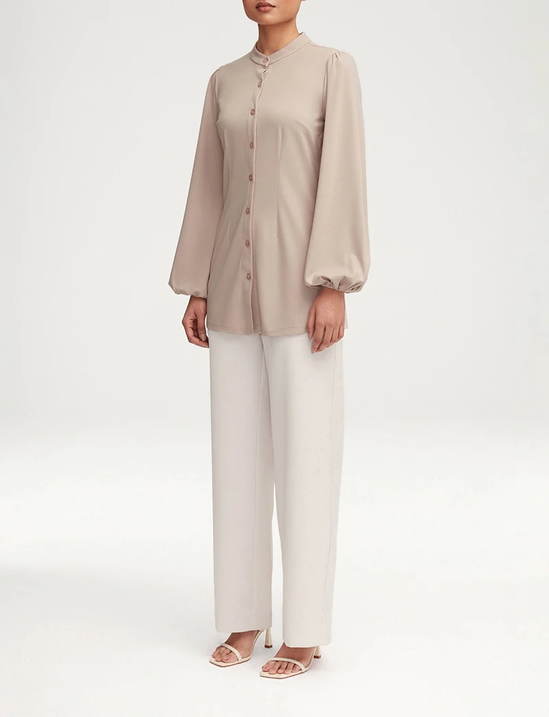 islamic Clothing manufacturers OEM high-end elegant Button Down modest women muslim 2 piece set pants Top Blouse for women