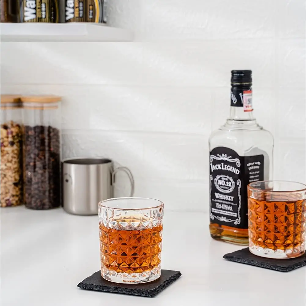 Natural Black Square Stone Slate Dishes Coaster Solid Sushi Steak Barbecue BBQ Plate Cheese Pizza Dessert Cake Fruit Dish Tray